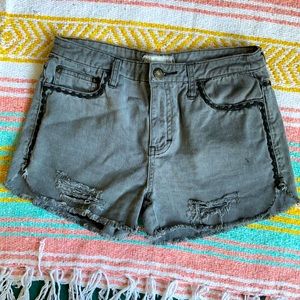 Free People Destructed Denim Shorts
